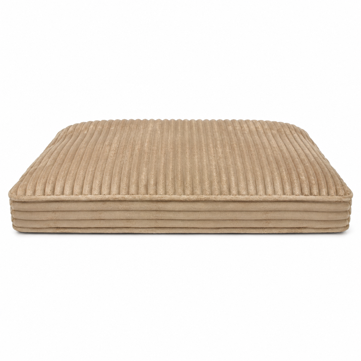 Rectangular ribbed dog mattress in beige