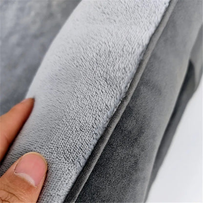 Rectangular dog sofa in grey with a bolster on three sides